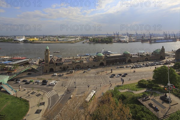 Elbe River with the St Pauli Landing Stages