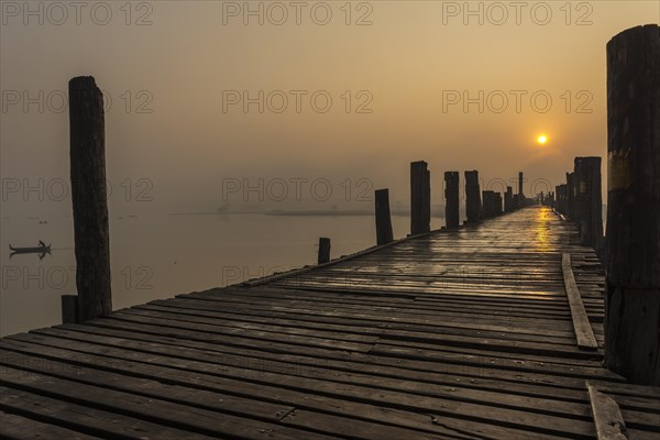 Teak bridge at sunrise