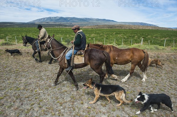 Gauchos riding in the Torres del Paine National Park
