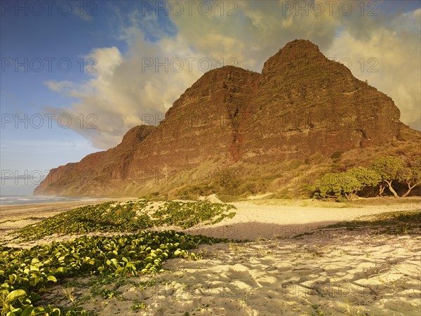 Sandy beach on the Napali Coast