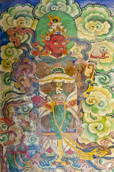 Mural at the entrance of the Tashi Choling Gompa