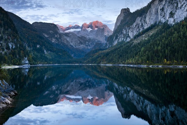 Vorderer Gosausee with reflection of the Hoher Dachstein