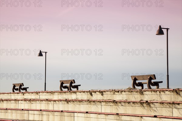 Benches at the waterfront promenade