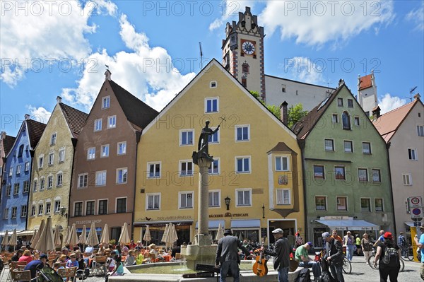 City fountain with the statue of Saint Magnus of Fuessen