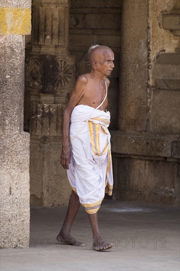 Elderly man wearing a robe