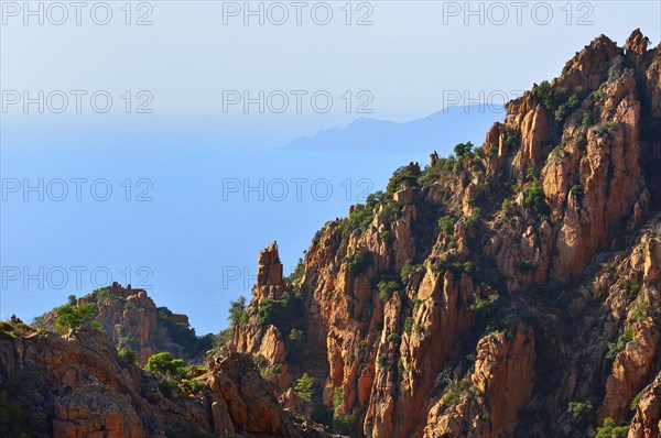 View over the sandstone cliffs towards the sea