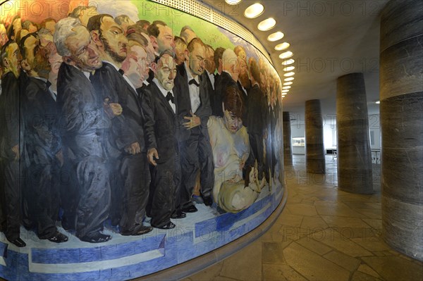 Detail of the mural 'The Path of the Representatives to St. Paul's Church' by the Berlin painter Johannes Grutzke