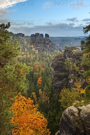 View from the Basteibrucke in autumn