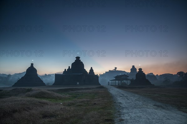 Laymyetnta Pagoda or Temple at twilight