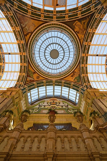 Glass rose window of the County Arcade