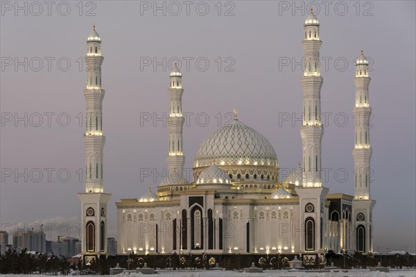Nur-Astana Mosque at dusk