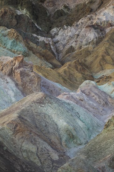 The colorful rocks of the Artist's Palette at dusk