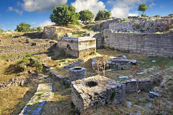 Walls and remains of buildings