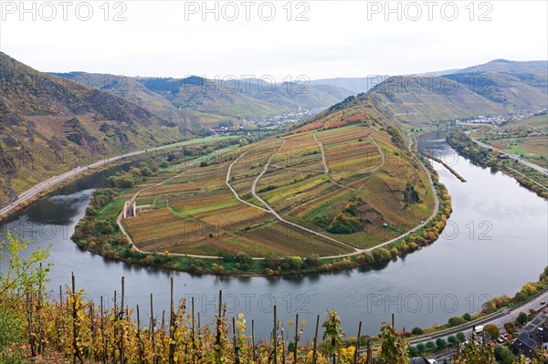 Moselle River loop in autumn