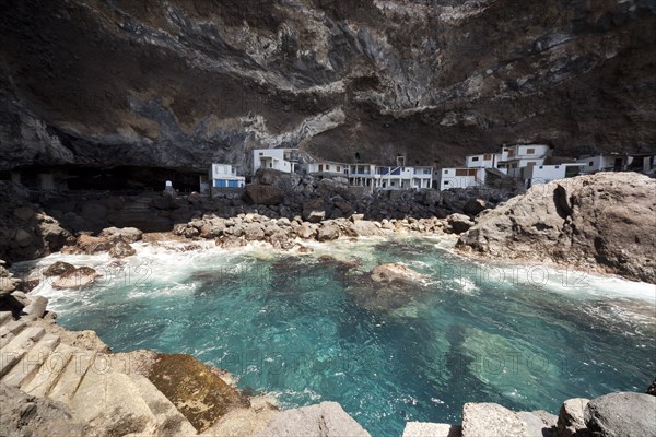 Fishermen's houses in the smugglers cove at Tijarafe