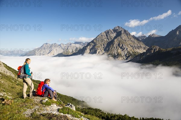 Two women hiking