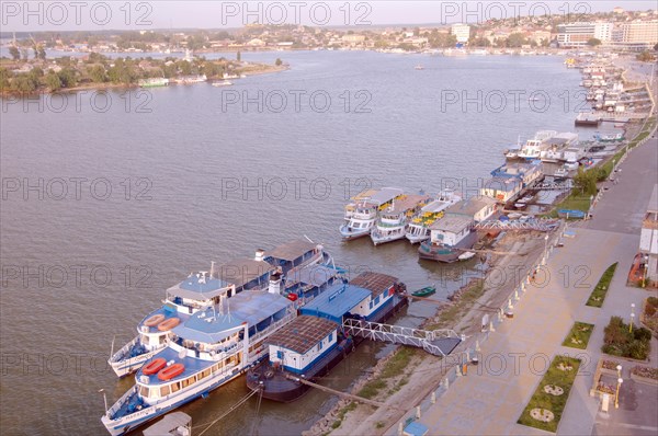 Ships on the Danube river