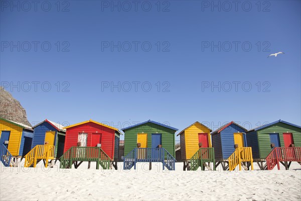 Colourful beach houses in Muizenberg