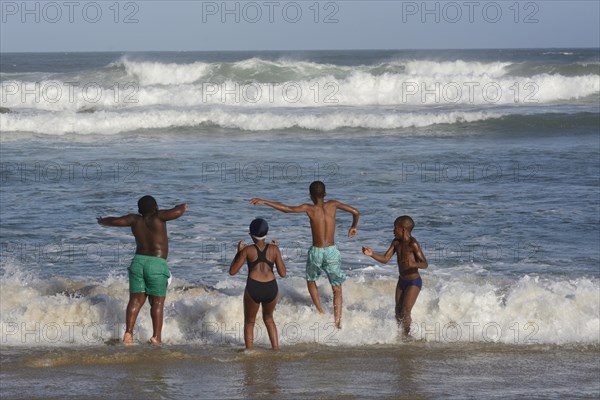 Children on the beach of East London