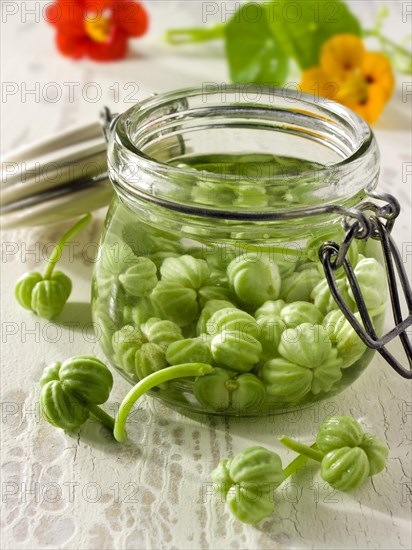 Pickled nasturtium seeds