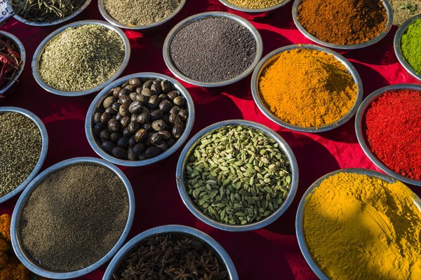 Indian spices for sale at the weekly flea market