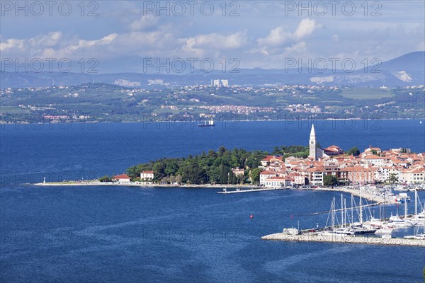 Coast with old town of Izola