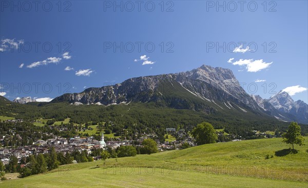 View of the town of Cortina d'Ampezzo