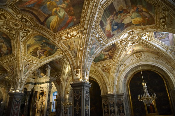 The Spanish Baroque style chapel roof of the Amalfi Cathedral