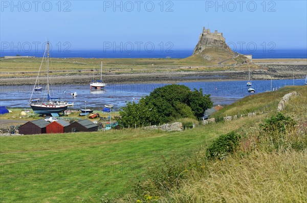 The bay off Lindisfarne Castle at low tide