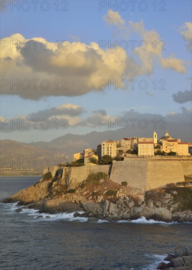 Cloudy atmosphere over the citadel in the evening light