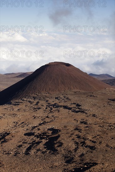 Crater below the Mauna Kea volcano