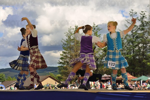 Girls in a Highland Dancing competition at the Highland Games