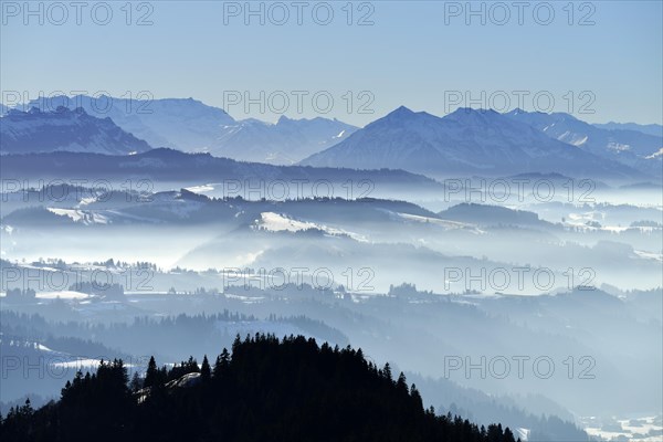 View from Napf mountain onto the Bernese Alps