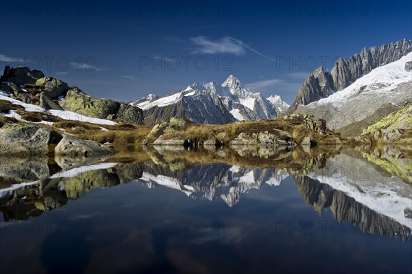 Mountain lake on Bettmerhorn Mountain