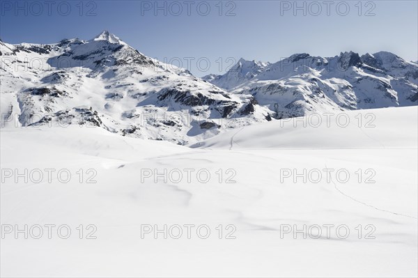 Snowy mountain landscape