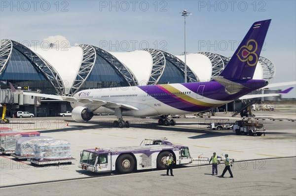 A Thai Airways aircraft at Bangkok International Suvarnabhumi Airport