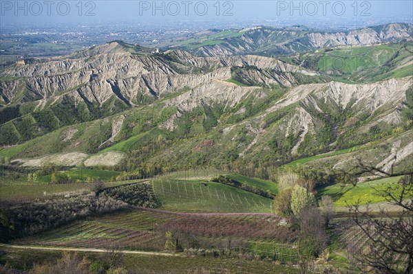Hills with erosion valleys