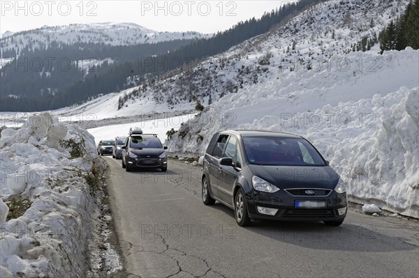 Remains of an avalanche on the road to Hochfugen