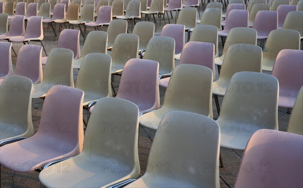 Chairs of an open-air theater