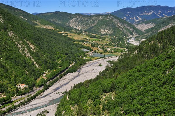 View from the Citadel on the river bed of the Var River