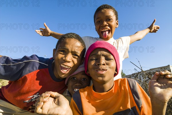 Children making funny faces