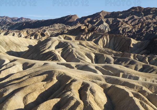 Eroded badlands in the Gower Gulch seen from Zabriskie Point