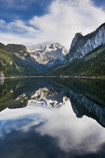 Vorderer Gosausee with reflection of the Hoher Dachstein