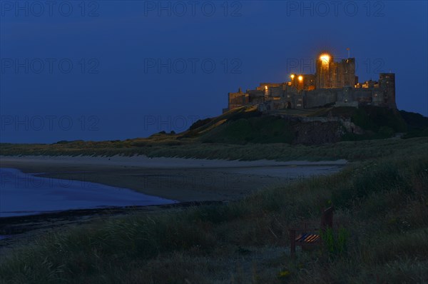 Bamburgh Castle at night