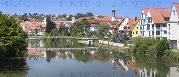 Historic town centre on the Neckar River with the Kalkweiler Gate and the former Carmelite monastery
