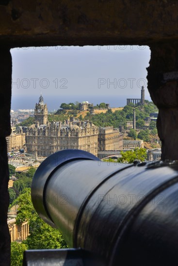 A cannon aimed at the Balmoral Hotel