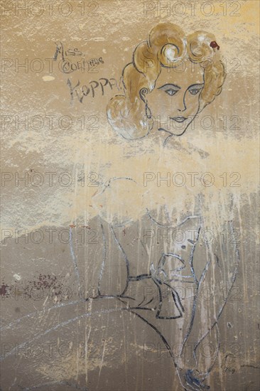 Wall graffito in a house in a former diamond miners' town