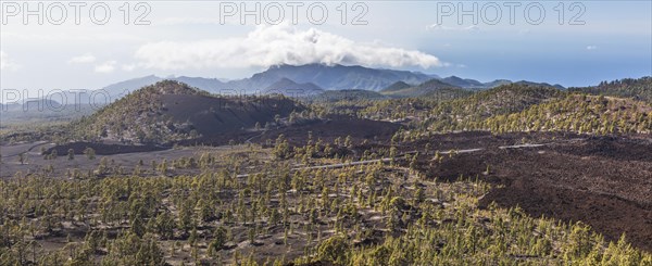Panoramic view on volcanic landscape