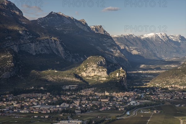 Cliffs with the ruins of Arco Castle or Castello di Arco above Arco