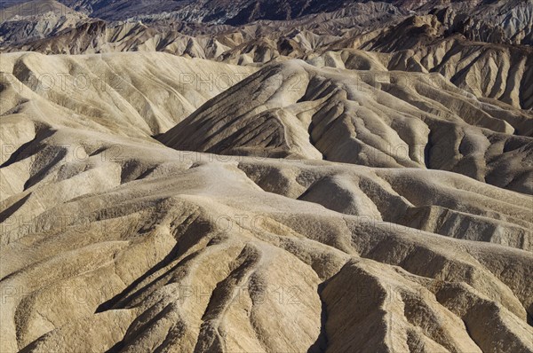 Eroded badlands in the Gower Gulch seen from Zabriskie Point